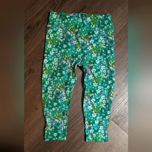 Girls green and blue pattern leggings